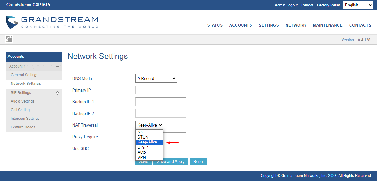 How to Configure SIP Account on a Grandstream IP Phone - Step 6