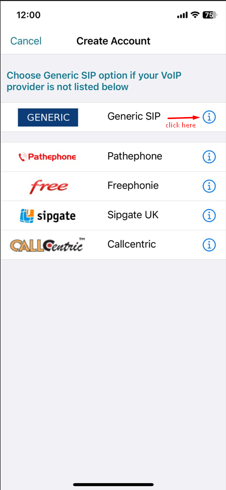 How to Set Up a PBX Service Extension Using SessionTalk Softphone for iPhone - Step 2